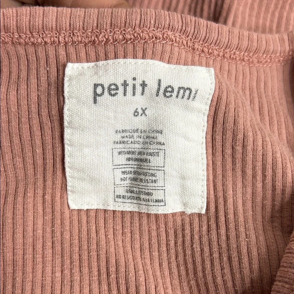 Petit Lem Little Girls Ribbed Set in Dusty Rose - Picture 2 of 5